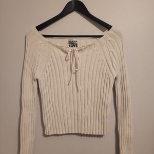 Women's Off The Shoulder Cream Long Sleeve